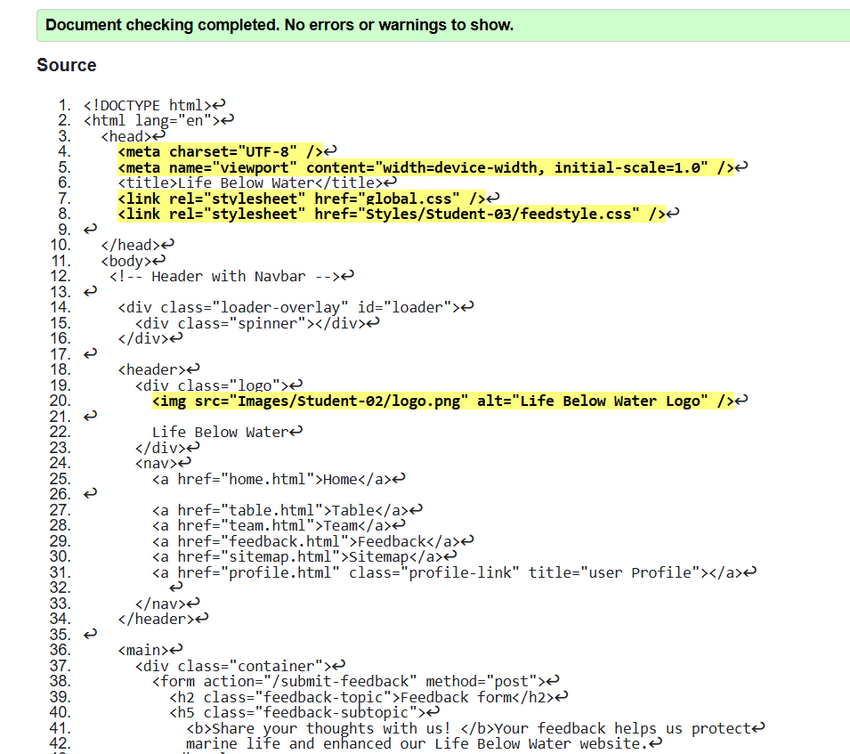 Validation of Feedback